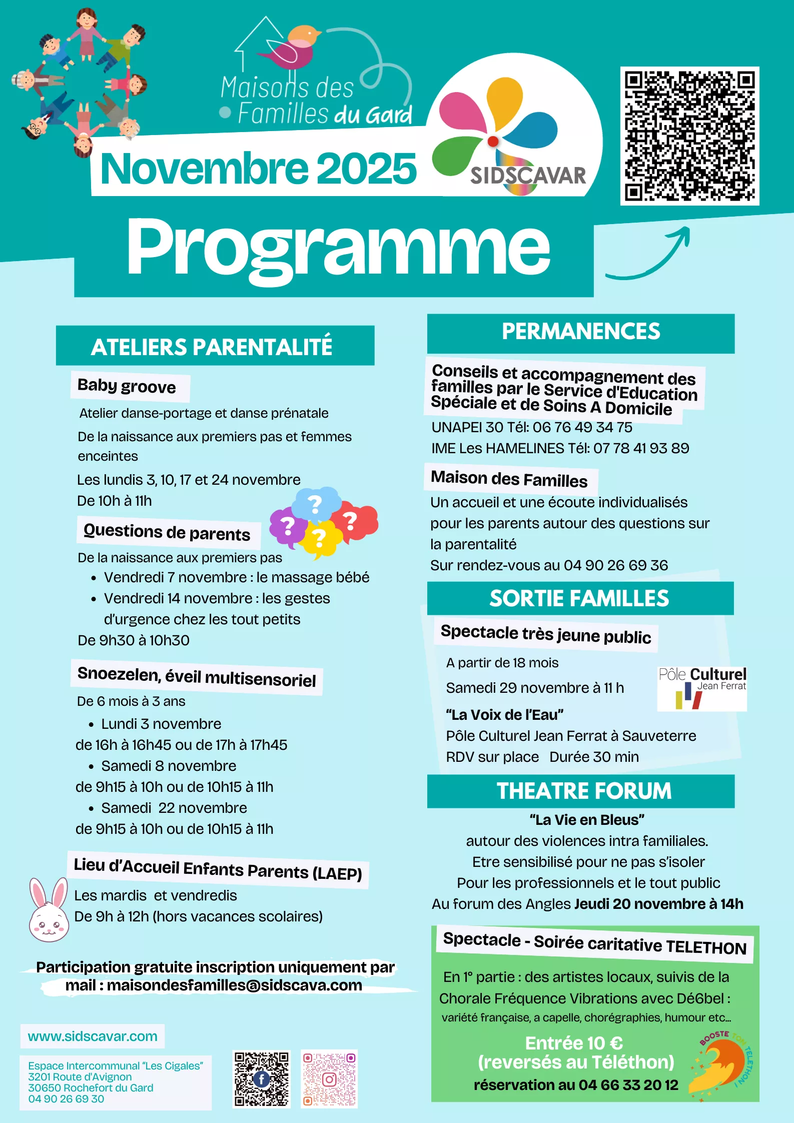 Programme de NOVEMBRE SIDSCAVAR Maison des Familles Programme de NOVEMBRE SIDSCAVAR Maison des Familles