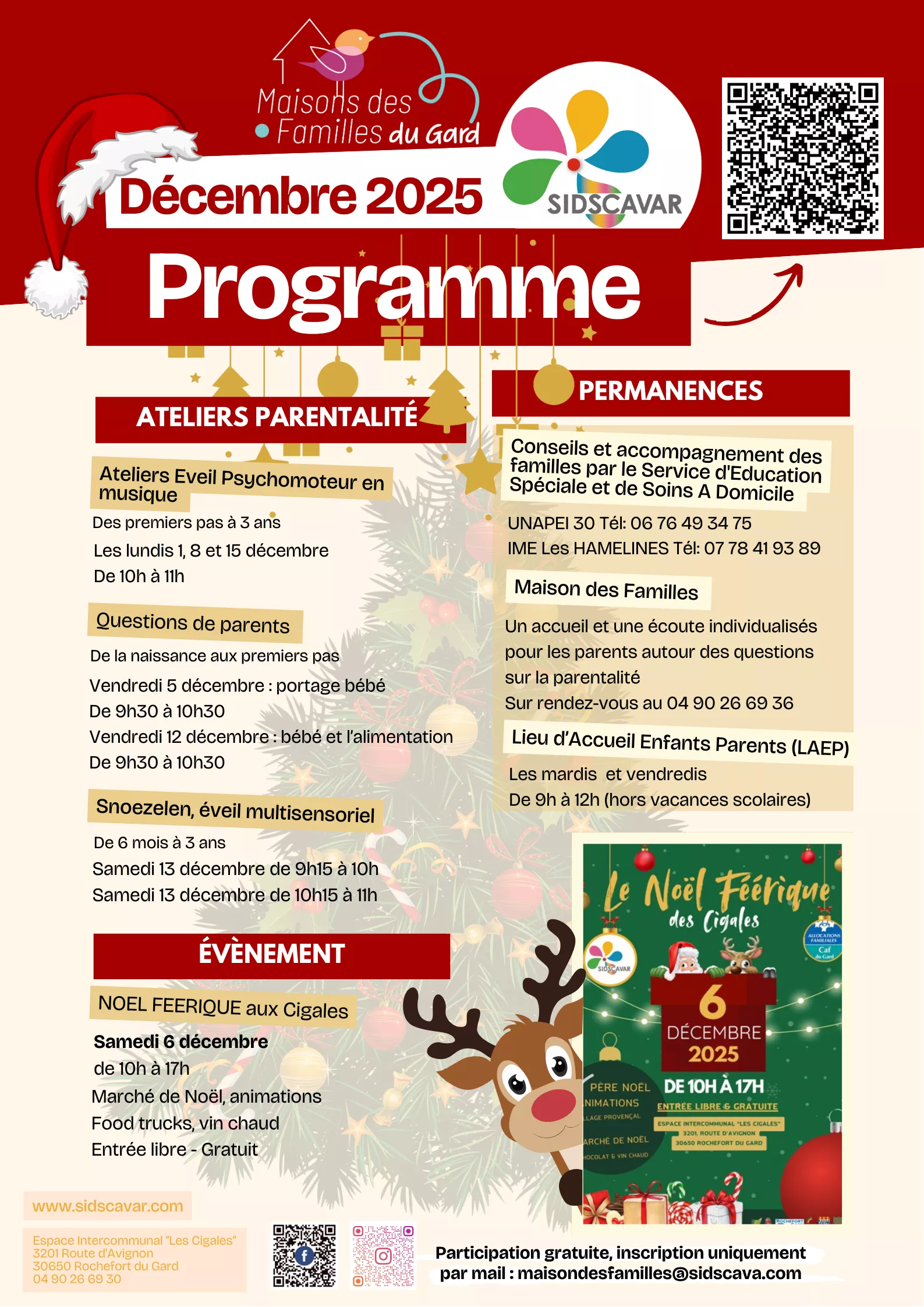 Programme de DÉCEMBRE SIDSCAVAR - Maison des Familles