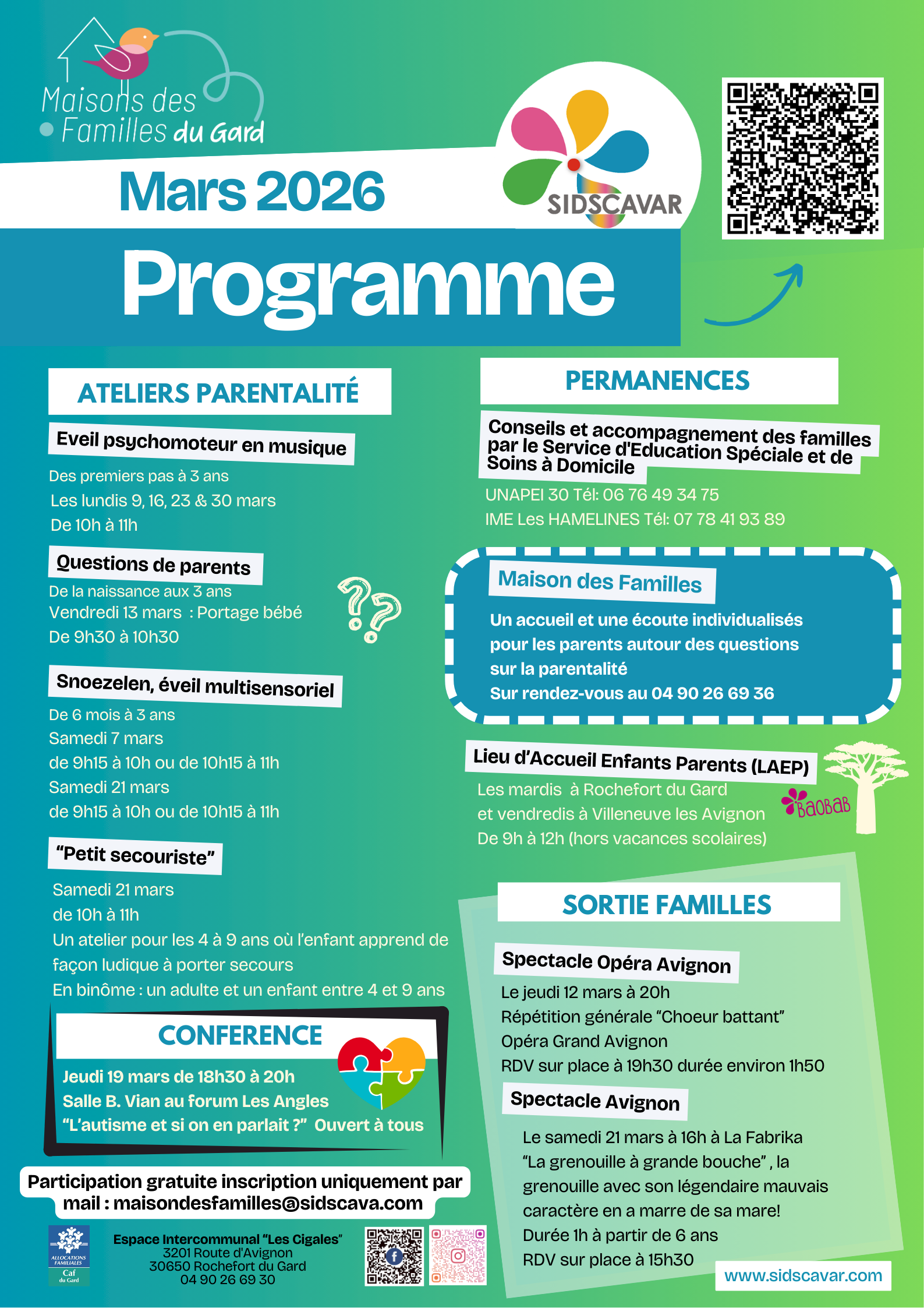 Programme de Mars SIDSCAVAR Maison des Familles