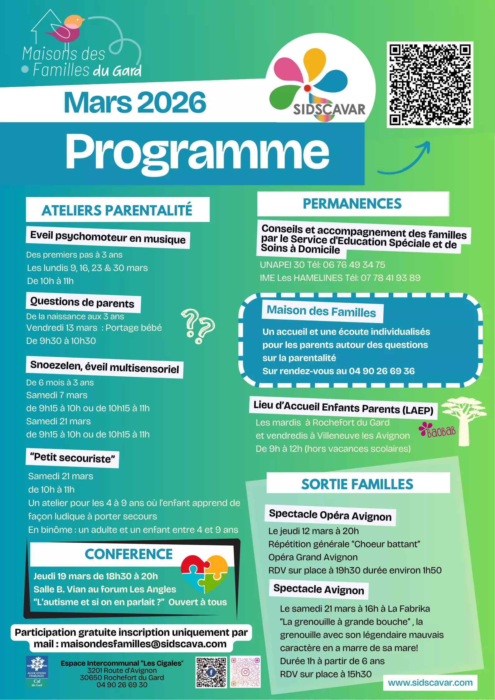 Programme de Mars SIDSCAVAR Maison des Familles