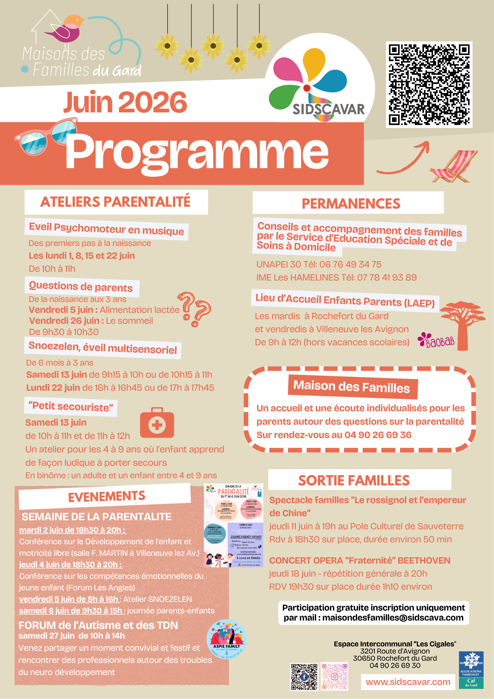 Programme de Juin SIDSCAVAR Maison des Familles