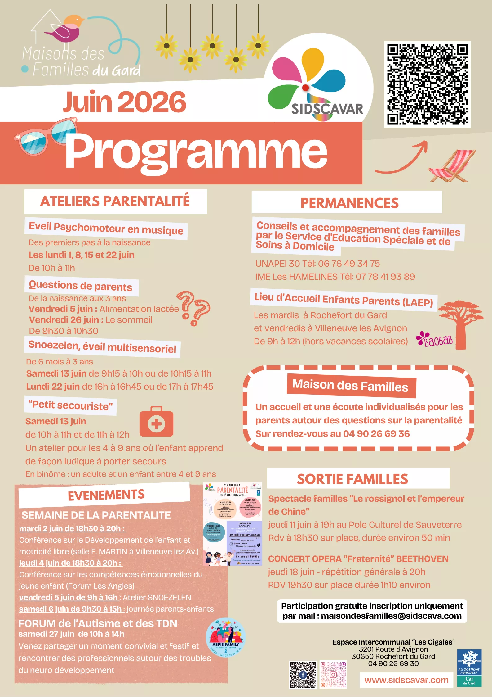 Programme de Juin SIDSCAVAR Maison des Familles
