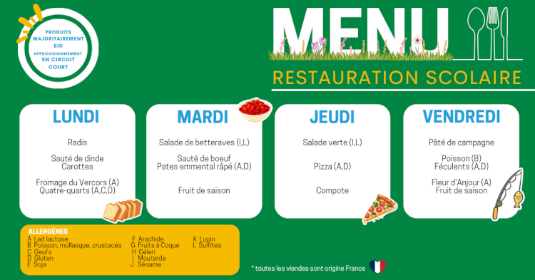 MENU DU 21 AU 25 SEPTEMBRE